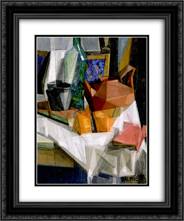 Still Life No. 3 20x24 Black Ornate Wood Framed Art Print Poster with Double Matting by Valmier, Georges