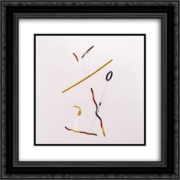Colours in Space 20x20 Black Ornate Wood Framed Art Print Poster with Double Matting by Vantongerloo, Georges