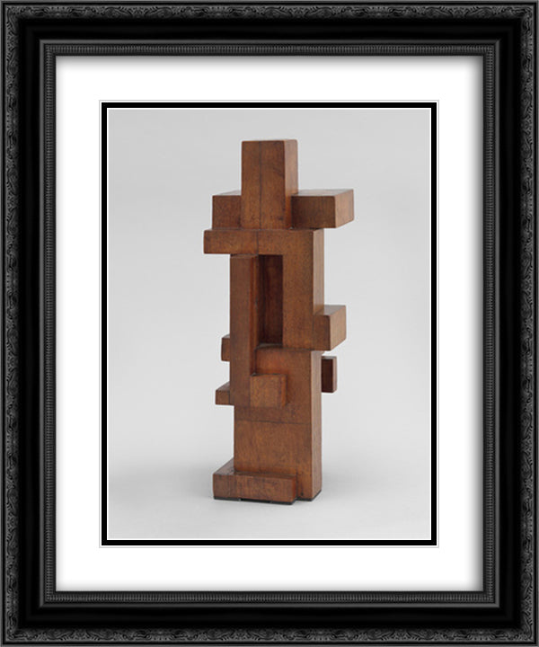 Construction of Volume Relations 20x24 Black Ornate Wood Framed Art Print Poster with Double Matting by Vantongerloo, Georges
