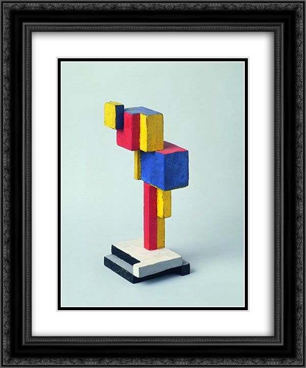 Komposition aus dem Ovoid 20x24 Black Ornate Wood Framed Art Print Poster with Double Matting by Vantongerloo, Georges