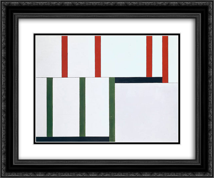 No. 98 2478 Red - 135 Green 24x20 Black Ornate Wood Framed Art Print Poster with Double Matting by Vantongerloo, Georges