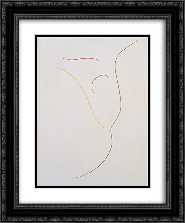Relation of Lines and Colors 20x24 Black Ornate Wood Framed Art Print Poster with Double Matting by Vantongerloo, Georges