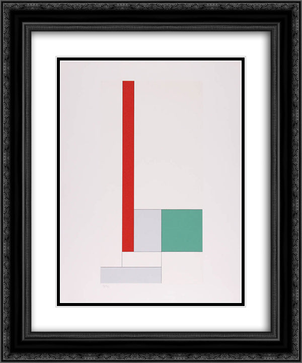 Y= - x2 + bx + c rouge - vert 20x24 Black Ornate Wood Framed Art Print Poster with Double Matting by Vantongerloo, Georges