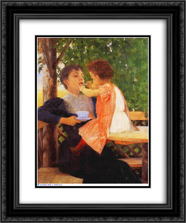 Reversal of Roles 20x24 Black Ornate Wood Framed Art Print Poster with Double Matting by Jakobides, Georgios