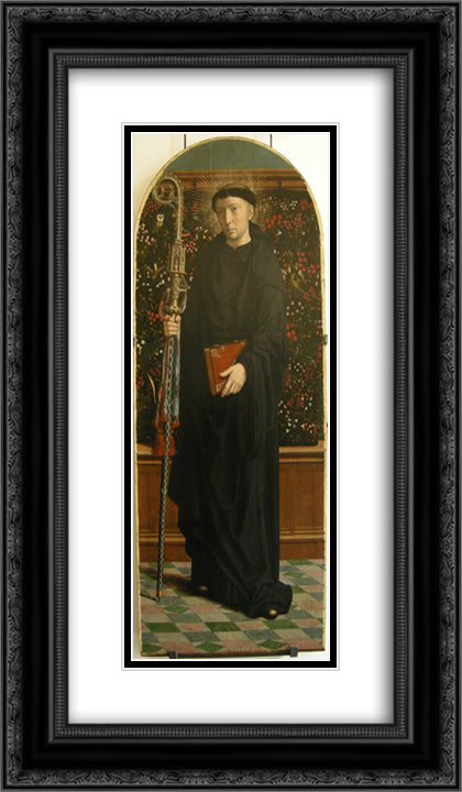 Polyptych of Cervara St. Mauro 14x24 Black Ornate Wood Framed Art Print Poster with Double Matting by David, Gerard