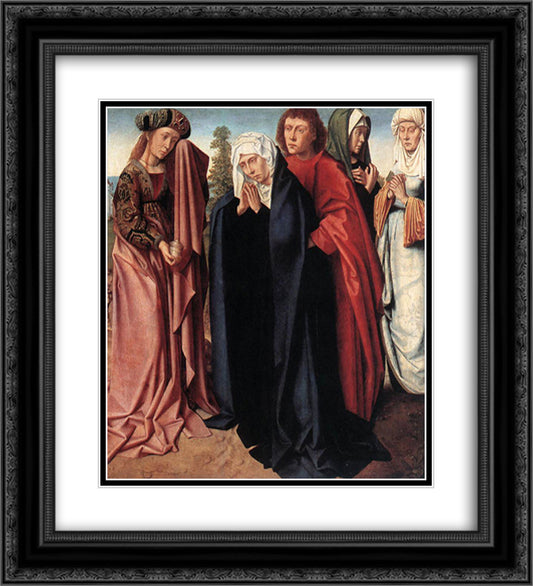 The Holy Women and St. John at Golgotha 20x22 Black Ornate Wood Framed Art Print Poster with Double Matting by David, Gerard