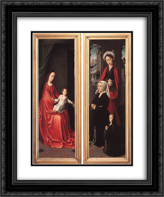 Triptych of Jan Des Trompes (rear of the wings) 20x24 Black Ornate Wood Framed Art Print Poster with Double Matting by David, Gerard
