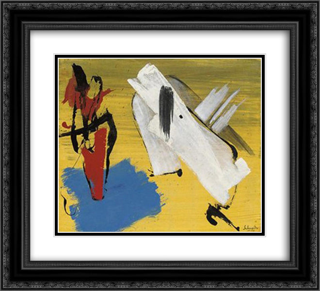 Opus 21H 22x20 Black Ornate Wood Framed Art Print Poster with Double Matting by Schneider, Gerard