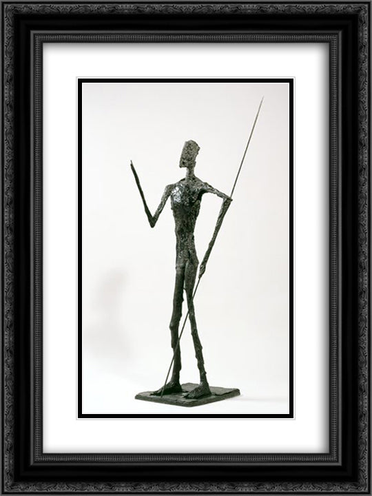 Don Quixote of the Forest 18x24 Black Ornate Wood Framed Art Print Poster with Double Matting by Richier, Germaine