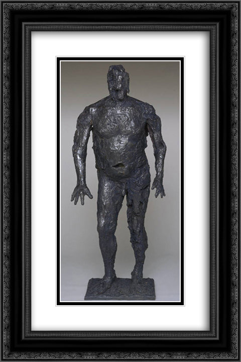 Storm Man 16x24 Black Ornate Wood Framed Art Print Poster with Double Matting by Richier, Germaine
