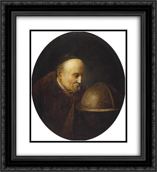 Heraklith 20x22 Black Ornate Wood Framed Art Print Poster with Double Matting by Gerrit, Dou