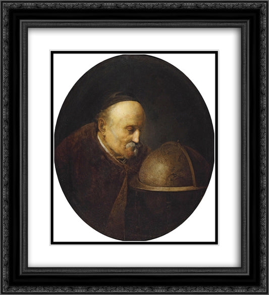 Heraklith 20x22 Black Ornate Wood Framed Art Print Poster with Double Matting by Gerrit, Dou