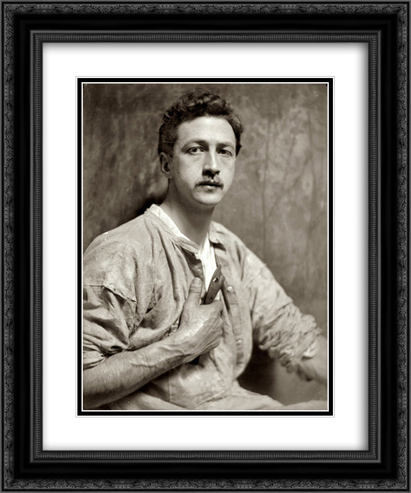 Chester Beach 20x24 Black Ornate Wood Framed Art Print Poster with Double Matting by Kasebier, Gertrude