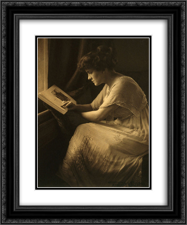 Portrait of Martine McCulloch 20x24 Black Ornate Wood Framed Art Print Poster with Double Matting by Kasebier, Gertrude