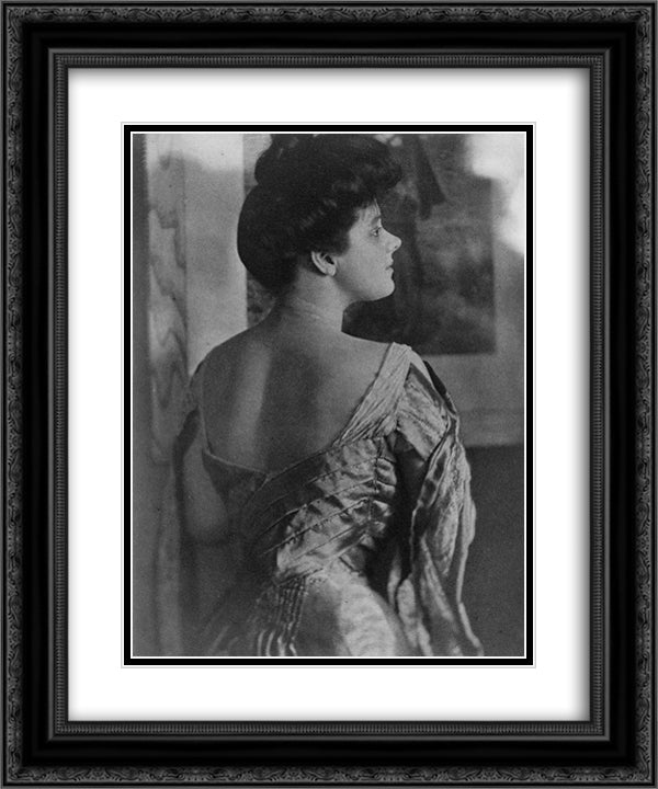 Rita de Acosta Lydig 20x24 Black Ornate Wood Framed Art Print Poster with Double Matting by Kasebier, Gertrude