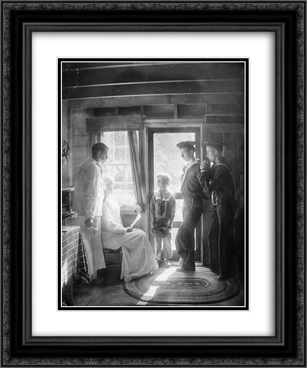 The Clarence White Family in Maine 20x24 Black Ornate Wood Framed Art Print Poster with Double Matting by Kasebier, Gertrude