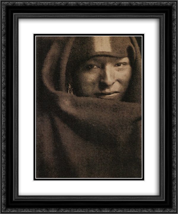 The Red Man 20x24 Black Ornate Wood Framed Art Print Poster with Double Matting by Kasebier, Gertrude