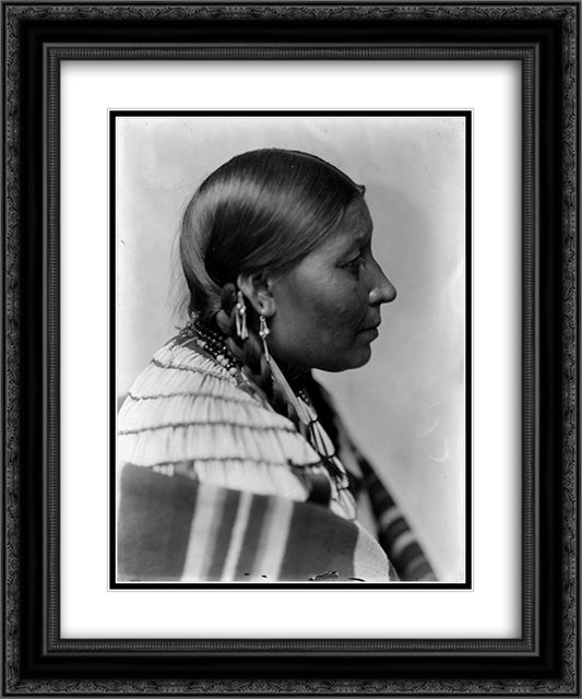 Wife of American Horse, Dakota Sioux 20x24 Black Ornate Wood Framed Art Print Poster with Double Matting by Kasebier, Gertrude