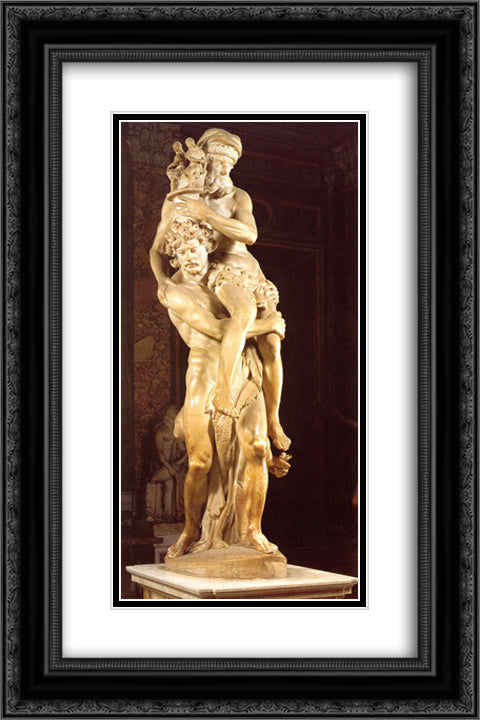 Aeneas and Anchises 16x24 Black Ornate Wood Framed Art Print Poster with Double Matting by Bernini, Gian Lorenzo