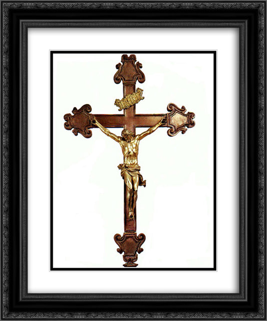 Altar Cross 20x24 Black Ornate Wood Framed Art Print Poster with Double Matting by Bernini, Gian Lorenzo