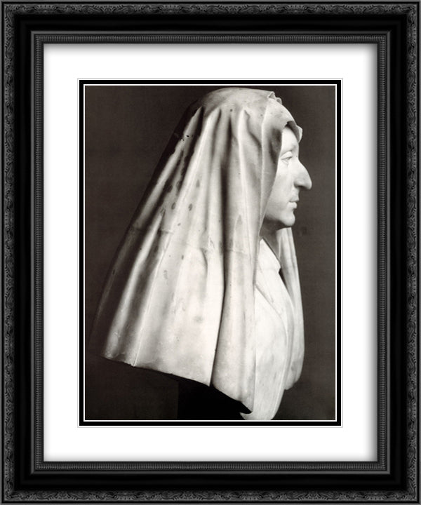 Bust of Camilla Barberini nee Barbadori 20x24 Black Ornate Wood Framed Art Print Poster with Double Matting by Bernini, Gian Lorenzo