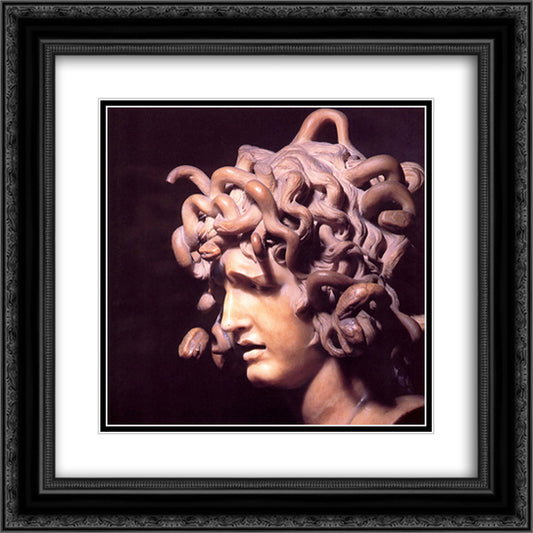 Medusa 20x20 Black Ornate Wood Framed Art Print Poster with Double Matting by Bernini, Gian Lorenzo