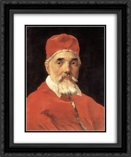 Pope Urban VIII 20x24 Black Ornate Wood Framed Art Print Poster with Double Matting by Bernini, Gian Lorenzo