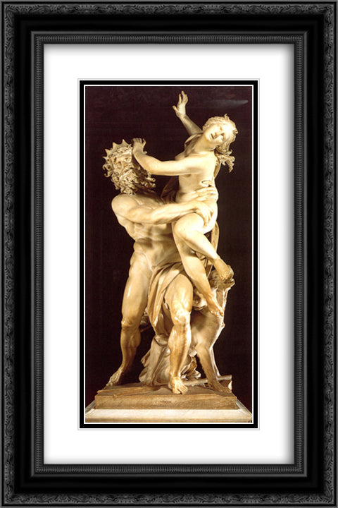 Rape of Proserpine 16x24 Black Ornate Wood Framed Art Print Poster with Double Matting by Bernini, Gian Lorenzo