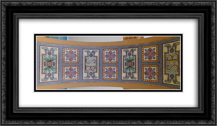 Arch in the dining hall room of the College Sainte-Barbe, Paris 24x14 Black Ornate Wood Framed Art Print Poster with Double Matting by Facchina, Giandomenico