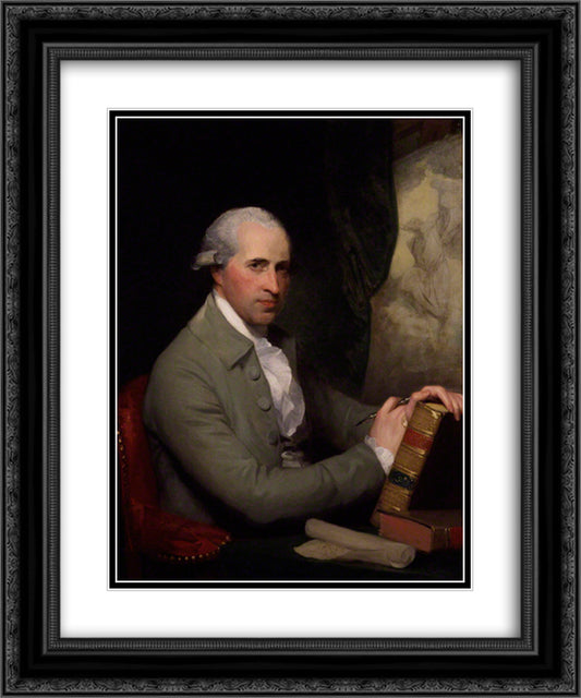 Benjamin West 20x24 Black Ornate Wood Framed Art Print Poster with Double Matting by Stuart, Gilbert