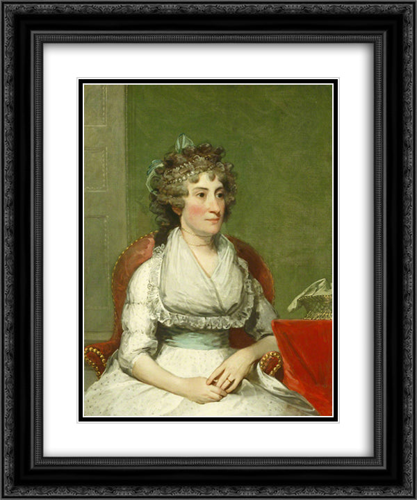 Catherine Yates Pollock (Mrs. George Pollock) 20x24 Black Ornate Wood Framed Art Print Poster with Double Matting by Stuart, Gilbert