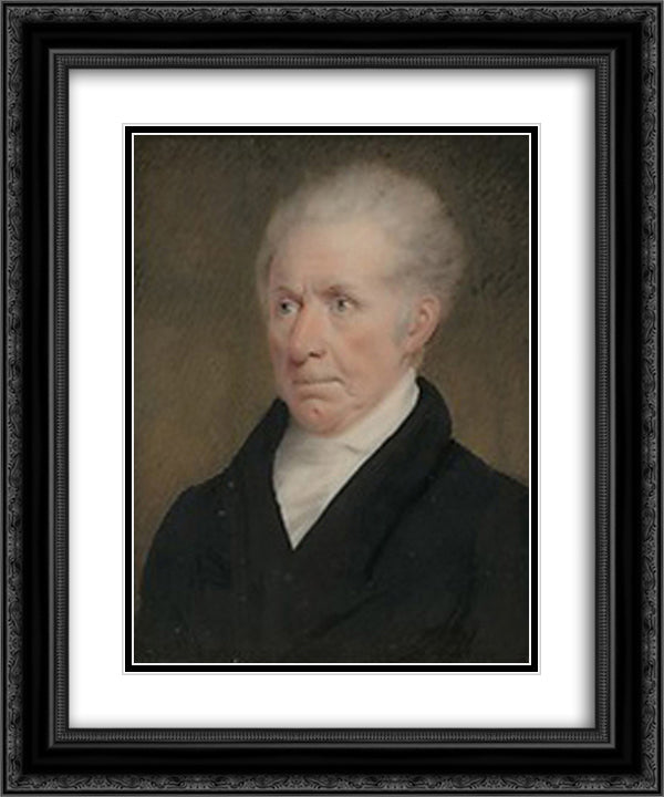 Gilbert Stuart 20x24 Black Ornate Wood Framed Art Print Poster with Double Matting by Stuart, Gilbert