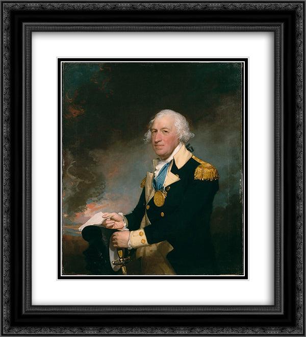 Horatio Gates 20x22 Black Ornate Wood Framed Art Print Poster with Double Matting by Stuart, Gilbert