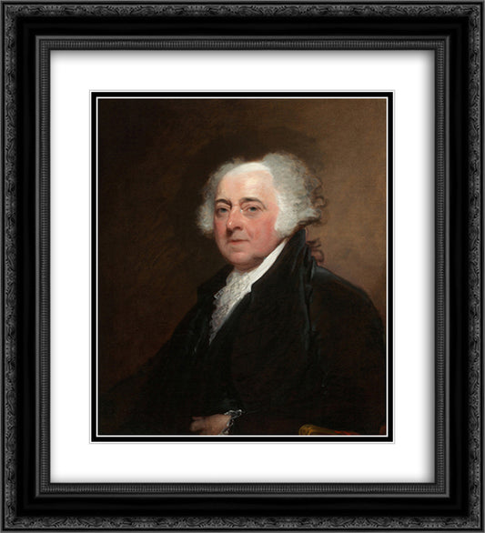 John Adams 20x22 Black Ornate Wood Framed Art Print Poster with Double Matting by Stuart, Gilbert