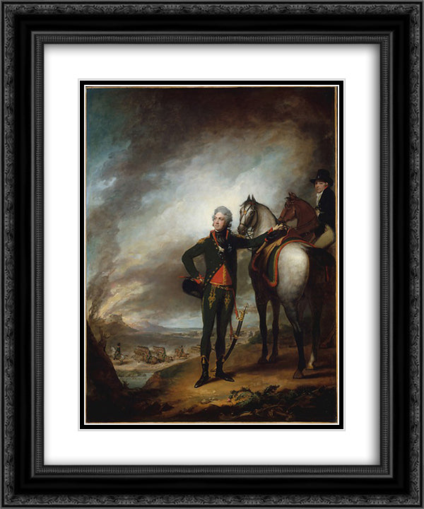 Louis-Marie, Vicomte de Noailles 20x24 Black Ornate Wood Framed Art Print Poster with Double Matting by Stuart, Gilbert