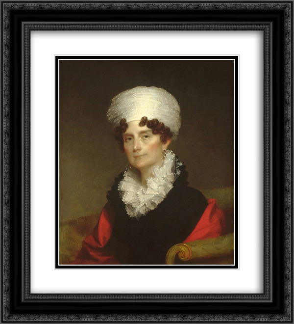 Mrs. Andrew Sigourney 20x22 Black Ornate Wood Framed Art Print Poster with Double Matting by Stuart, Gilbert