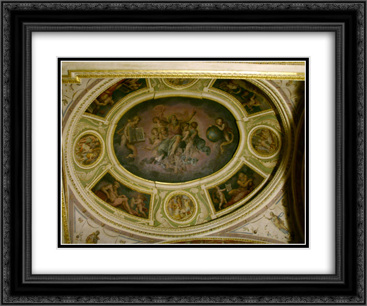 Chapel with the Lord in glory 24x20 Black Ornate Wood Framed Art Print Poster with Double Matting by Vasari, Giorgio