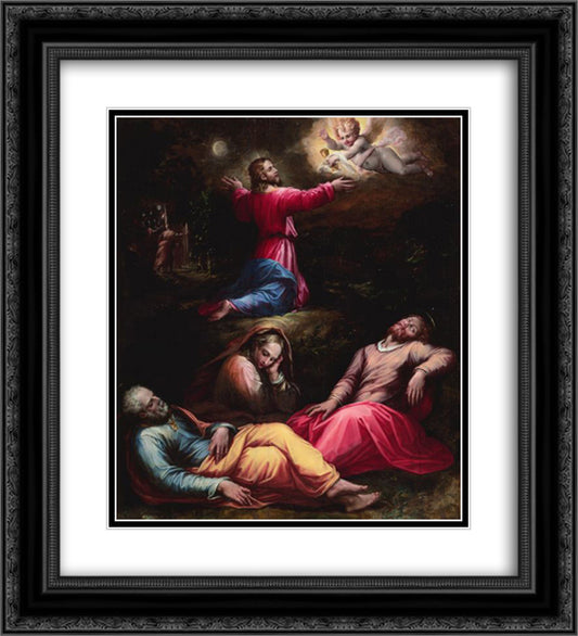 The Garden of Gethsemane 20x22 Black Ornate Wood Framed Art Print Poster with Double Matting by Vasari, Giorgio