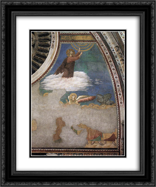 Ascension of Christ 20x24 Black Ornate Wood Framed Art Print Poster with Double Matting by Giotto