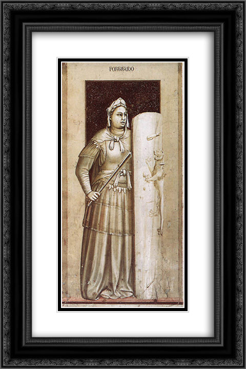 Fortitude 16x24 Black Ornate Wood Framed Art Print Poster with Double Matting by Giotto