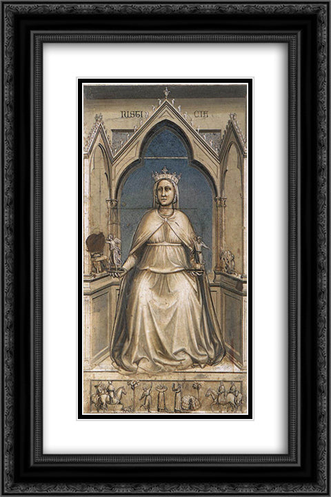 Justice 16x24 Black Ornate Wood Framed Art Print Poster with Double Matting by Giotto