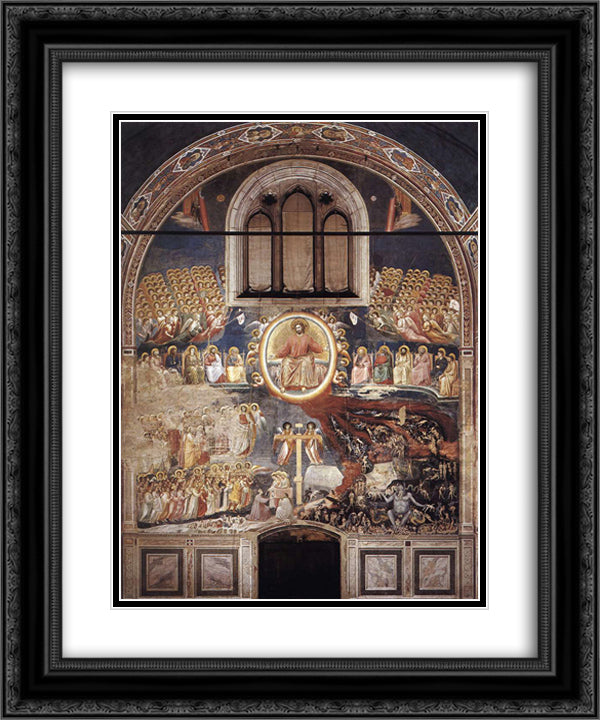 Last Judgment 20x24 Black Ornate Wood Framed Art Print Poster with Double Matting by Giotto