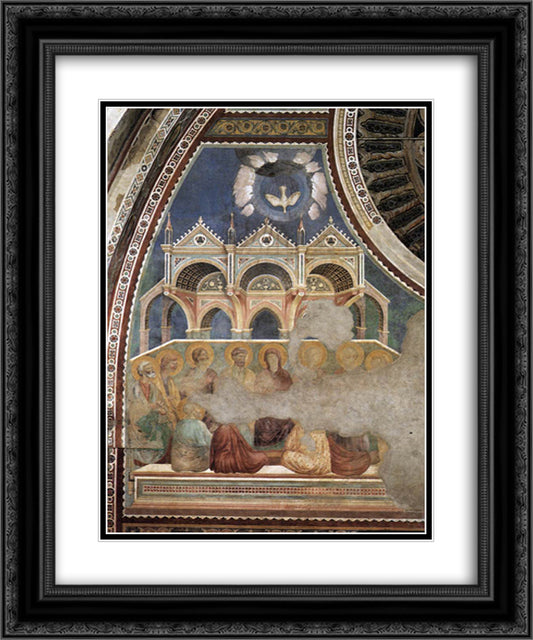 Pentecost 20x24 Black Ornate Wood Framed Art Print Poster with Double Matting by Giotto