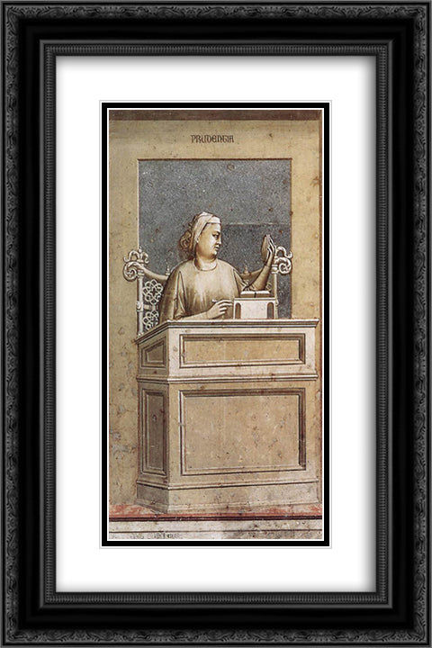 Prudence 16x24 Black Ornate Wood Framed Art Print Poster with Double Matting by Giotto