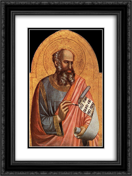 St John the Evangelist 18x24 Black Ornate Wood Framed Art Print Poster with Double Matting by Giotto