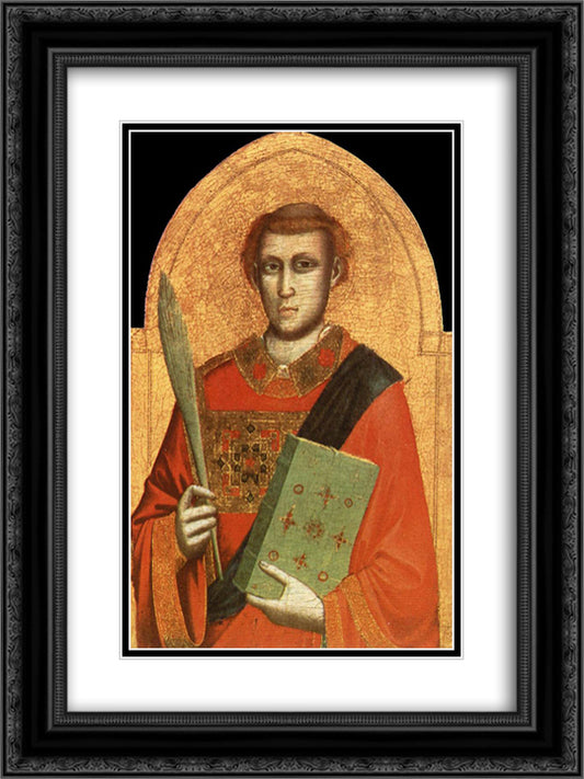 St Lawrence 18x24 Black Ornate Wood Framed Art Print Poster with Double Matting by Giotto