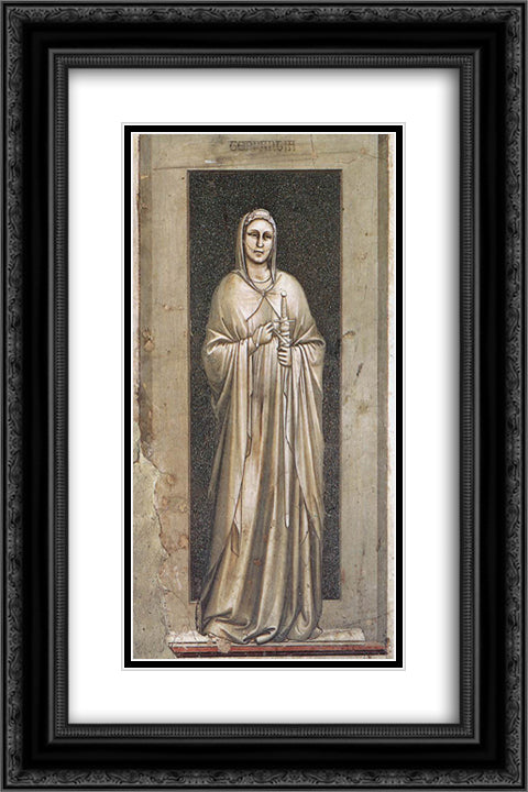 Temperance 16x24 Black Ornate Wood Framed Art Print Poster with Double Matting by Giotto