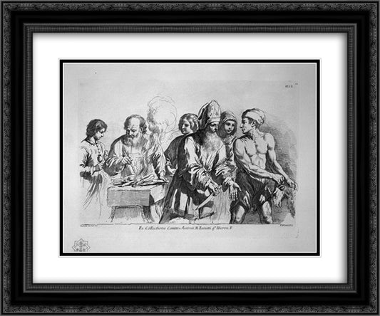 A Sacrifice 24x20 Black Ornate Wood Framed Art Print Poster with Double Matting by Piranesi, Giovanni Battista