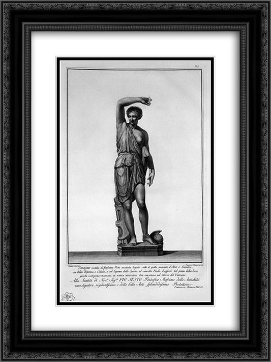 Amazone 18x24 Black Ornate Wood Framed Art Print Poster with Double Matting by Piranesi, Giovanni Battista