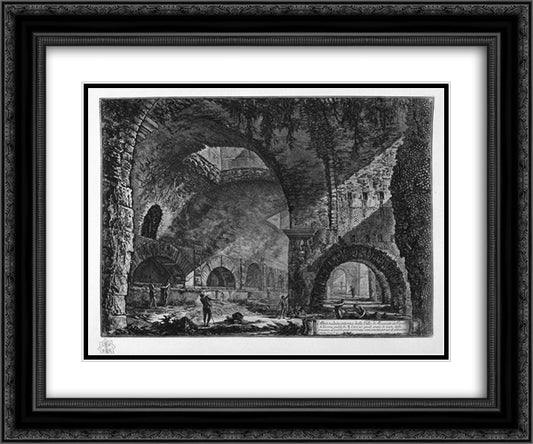Another interior view of the Villa of Maecenas at Tivoli 24x20 Black Ornate Wood Framed Art Print Poster with Double Matting by Piranesi, Giovanni Battista